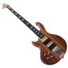 Kabels Professionele 6 String Electric Bass Guitar Neck Through Solid Okoume Wood Matte 43 Inch Bass Guitar Hickory Top Active Guitar