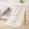 Filtar Swaddling Doudou Fleece Baby Filt Winter Swaddle Wrap Newborn Bedding Cotton Comporter Spädbarn Barnvagn Filtar Söta björn Baby Stuff Y240411