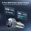 QOOVI 80W Car Charger PD USB Type C Dual Port USB Mobile Phone Fast Charging For iPhone 14 Xiaomi Samsung iPad Laptops Tablets
