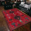 2023 NUEVO AFGHAN Geométrico Estilo étnico étnico oscuro Rojo Red Big Black Bedset alfombra de la alfombra del suelo 160*230 cm