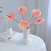 3D Baskı Yumuşak Tutkal Palmiye Yapay Çiçek Düğün Çiçek Düzenleme Malzemesi Ev Otel Dekor Fotoğraf Props Anthurium Bitkiler