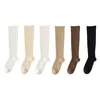 Women Socks Solid Color Pressure Calf Warm Lolita Cotton Female Hosiery Harajuku Stockings Daily