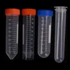 10pcs 50ml Plastic Transparent Centrifuge Tube With Scale Free-standing With Screw Cap Laboratory School Educational Supplies A3