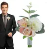 装飾的な花人工リスト花の花嫁介添人リストレットコサージハンド装飾バンドブレスレット