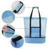 2 en 1 sac de plage sac enfants sable à l'extérieur pliable pliable portable pour enfants toys de plage sacs de vêtements de rangement