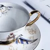 カップソーサーノルディックスタイルの骨中国コーヒーカップソーサースプーンセット200mlブリティッシュカフェ磁器茶高等セラミックセールロゴティーカップ