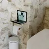Supports de papier toilette support de papier toilette en métal avec porte-serviette de papier d'étagère Mont mural décoratif tissu rouleau de salle de bain 240410
