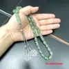 Tasbih muslimsk armband misbaha naturlig grön jade sten islamisk gåva radband smycken handgjorda radband pärlor240403