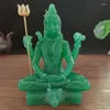 Figurines décoratives Jade Color Shiva Statue Hindu Ganesha Vishnu Bouddha Figurine Sculpture Room Bureau Home Decoration India God Feng Shui