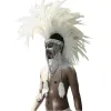 New Cosplay Indian Shiny Feather Headwear Bar DJ Gogo Dance Costume 축하 파티 열기 착용 축제 무대 공연 소품