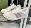 Screener sneakers designer Shoes Gussie for women's Crystal women's trainer sneaker brand striped fashion retro dirty leather men's high quality size 35-45