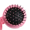 Hårborstar Colorf Girls Portable Mini Folding Comb Airbag Mas Round Travel Brush With Mirror8823587 Drop Delivery Products Care Styl OTWF9