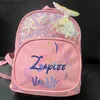 Mochilas Nome personalizado Backpack Kids Kindergarten Backpack com Mermaid Lanch Box School Books para o ensino fundamental do ensino fundamental Y240411