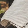 100% naturligt grovt linne badhandduk randig väv tunn lättvikt snabba torra strandhanddukar wrap för kvinnor män exfolierande 1 bit