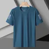 Large mens short sleeve ice silk Tshirt quick drying breathable summer Sportswear sports 240403