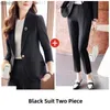 Damskie garnitury Blazers Jesień Nowy zestaw Mody Professional Professional Suit 2023 Koreańskie eleganckie swobodne spodnie płaszczowe dwuczęściowe odzież żeńska C240411
