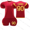 2324 Roma Home 90 Lucaku Football 21 Dibara Jersey Red Wolf New Set avec chaussettes