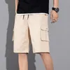 Shorts masculinos plus size de tamanho casual cintura elástica e elástica cargo curto masswear y2k camuflagem moda bermuda calcinhas de bolso lateral masculino