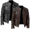 Men Real Leather Jacket Men Slim Fit Warm Coat Motorcycle Lambskin Standing Collar Genuine Leather Coat1310226