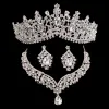 Lyxiga huvudstycken Crystal Waterdrop Barock Crown Rhinestone Bridal Diamond Bride Tiara For Women Wedding Hair Accessories