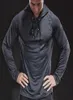 Autumn winter thick Running Man Men Long Sleeve Hooded Gym T shirt Fitness Training Tshirt Quick Dry Breathable Sports3565908