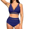 Swimwear pour femmes séparées sexy bikini en deux pièces avec un soutien-gorge rembourré de maillot de bain non doré des femmes