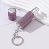 Lagringsflaskor 10 ml Crystal Shiny Rhinestone Tom parfymflaskan Keyring Spray Liquid Holder Keychain Travel Prov Container