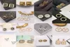 Lots Style Random Send Designers Letters Stud Women Luxury Brand Earring Crystal Rhinestone Pearl 18K Gold Plated 925 Silver Weddi6933906