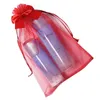 2023 Heißverkaufs 4 Größe neu 50 Prozent/Los Bowknot Red Mesh Bag Transparent Kosmetische Probenverpackung Speicherbeutel kann angepasst werden