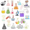 Chemia Seria Eksperymentów Pinki szkliwa niestandardowe zlewka Test Tube Mikroskop alkohol Lampa broszka klapy odznaki biżuterii