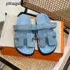 Italien chypres sandaler platt äkta läder kardborrband 7a mocka sandal vert mules brev utomhus loafers casual