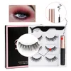 Neue 3/4pairs Magnetische Wimpern falsche Wimpern wiederholt Verwenden Sie Wimpern wasserdichte Flüssigkeit Eyeliner handgefertigtes Wimpern Make -up -Werkzeuge