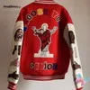 Rote Herztuch gestickt Saint Michael Jackets HipHop Street Schwergewichts Baseball Kleidung Winter Dicke warme Männer Frauen Mantel 240113