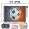 Huacan 5d Diy Diamond Painting Square/round Ball Fire Home Decor Embroidery Mosaic Football Sports Crystal Picture