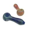 Colorful Glass Pipe with 4 Inch US Natural Ore Camouflage Mini Hand Travel Hand Smoking Pipes 40mm Big Ball Bowl