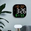 Arylic LED Digital Wall Clock Temperature Date Day Display Alarm Clock with Remote Control for Living Room Bedroom Decor