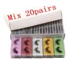 3D Color Eyelashes Packaging Box Colored Bottom Card Lash Cases with Curler and Tweezer Natural Thick Exaggerated Makeup False Eye6430196