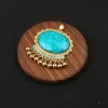 Nuova Turquoise Gold Pendant Metal Disc Disc Nappant Pendant Copper Copped 18k Gold Collana Gioielli Arabia Donne