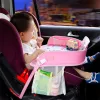 Bandejas de viagem à bandeja do assento de assento de carro Organizador de mesa de armazenamento lanches Toys Titular de copo à prova d'água para crianças crianças 10 cores