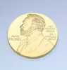 Nobel Gold Coin 24K Goldplated Pamiarskie medale zagraniczne kolekcja odznaki zagraniczne prezent 5pcllot Inventas vitam iuvat excluisse na AR1753911