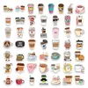 10/25/50pcs Leisure Kawaii Vintage Tee Kaffee Aufkleber DIY Skateboard Laptop Gepäckbike Motorrad Motorrad Telefon PVC wasserdicht