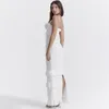 Robes décontractées de haute qualité de mariage d'été robe invitée Femme 2024 White Occasionwear MAXI French Style Evening Birthday Party