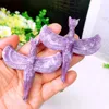 Decorative Figurines Natural Purple Mca Angel Goddess Statue Carved Woman Body Sculpture Jewelry Crafts Healing Home Decoration Gift 1pcs