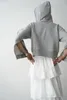Women's Hoodies Niche Design Slit Cuffs Double Zipper Terry Hooded Sweatshirt