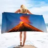 Oversized Beach Towel,Volcano Ocean Quick Dry Sand Free Beach Towel Sand Blanket,Lightweight Absorbent Oversized Hand Towels