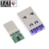 1/5Set PD Fast Charge Type-C USB 65W 5A Soudage du connecteur mâle avec 5pin PCB + Type A Male Kit de bricolage de données de données OTG de type A masculin 5pin