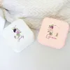 Custom name Jewelry Box Ring Boxes Travel Girls Jewellery Case Personalized Bridesmaid Proposal Birthday Mother Gift