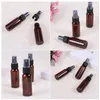 Storage Bottles 20pcs Mini Plastic Small Empty Spray Bottle For Make Up And Skin Care Refillable Travel Use (Brown With Black Sprayer) Water