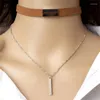 Choker svart sammet halsband strip rep kedja bar fyrkantig rör chocker kvinnor krage mujer collier femme ras du cou