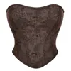 Corsets sexy tops crop bustiers femmes femmes gothiques brocade tropbust corset zip vintage style corselet overbust dames plus taille